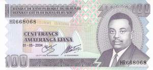 Burundi p37d 100 Francs 2004